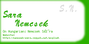 sara nemcsek business card